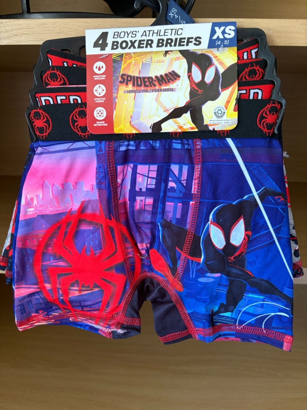 ✨$9✨NWT•4-Pack Boys Athletic Boxer Briefs | Spider-Man | XS (4/5)